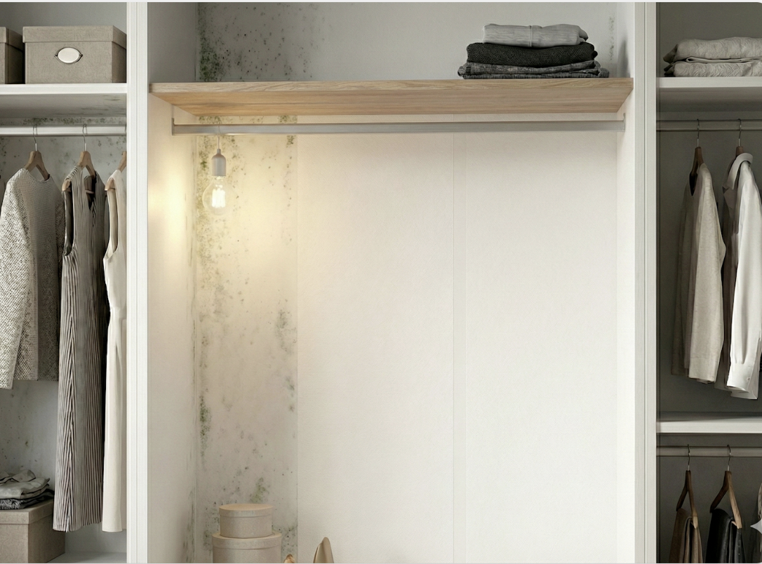 Placard avec moisissure – avant application DryTape