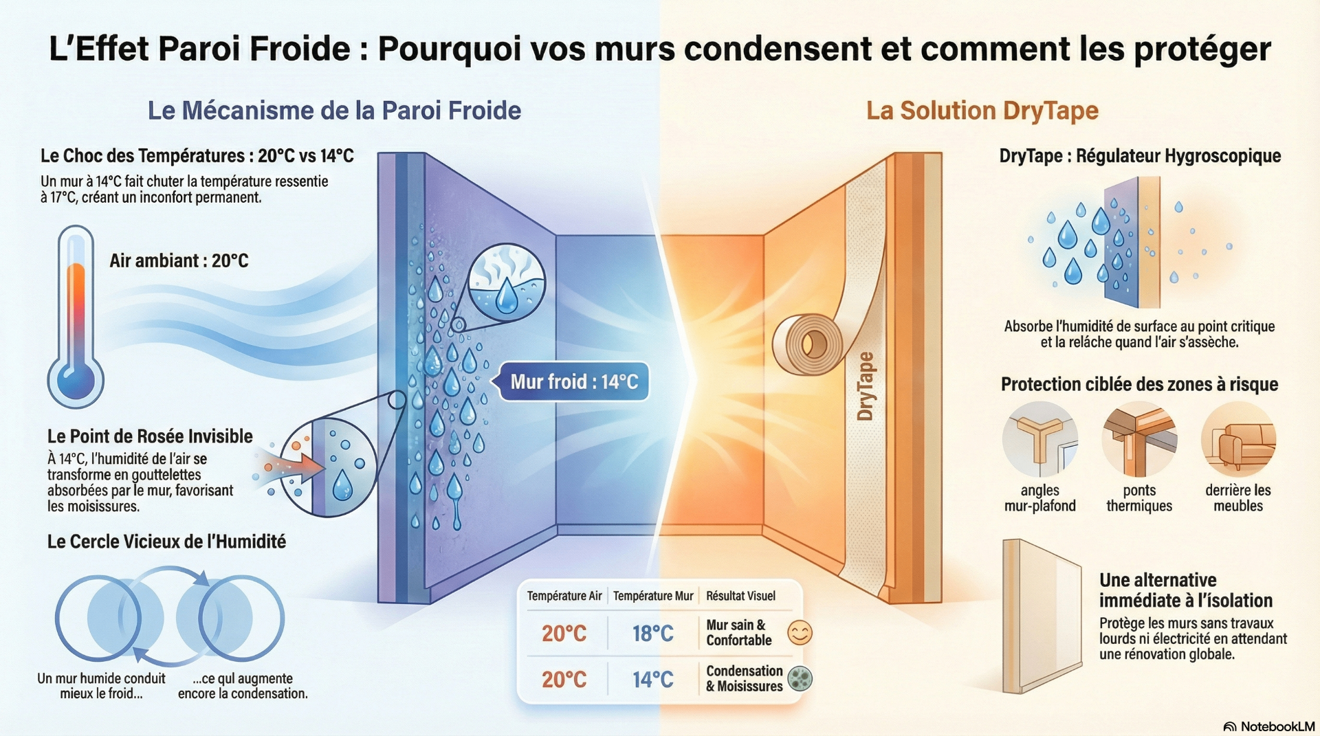 L'effet paroi froide : pourquoi vos murs condensent et comment les protéger avec DryTape